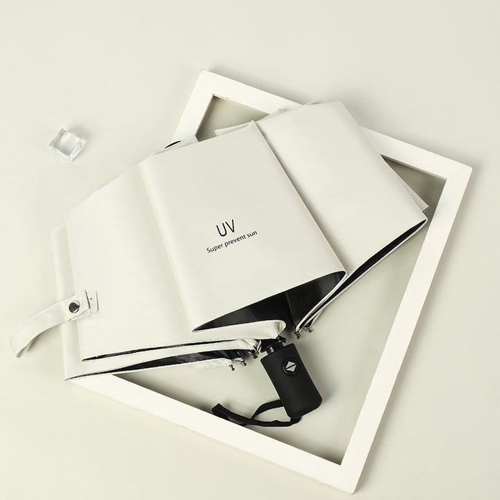 Women's elegant and windproof automatic folding umbrella with non-slip wooden handle Bowlift