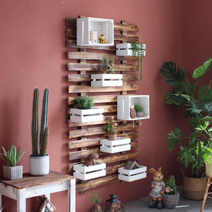 Wall shelf system with integrated storage boxes Bowlift