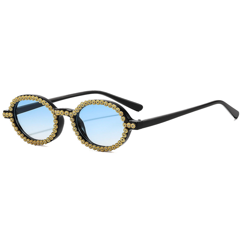 Ladies fashionable sunglasses with floral crystal frame Bowlift