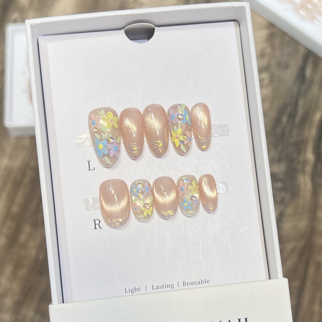 Floral Art Press-On Nail Set Bowlift