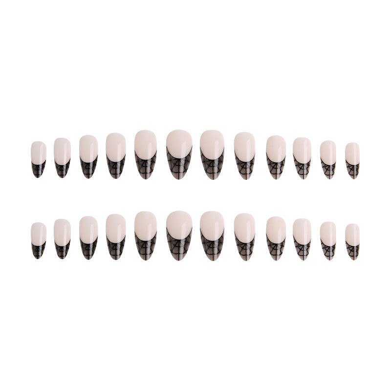 Artful nail tips with elegant spider web pattern Bowlift