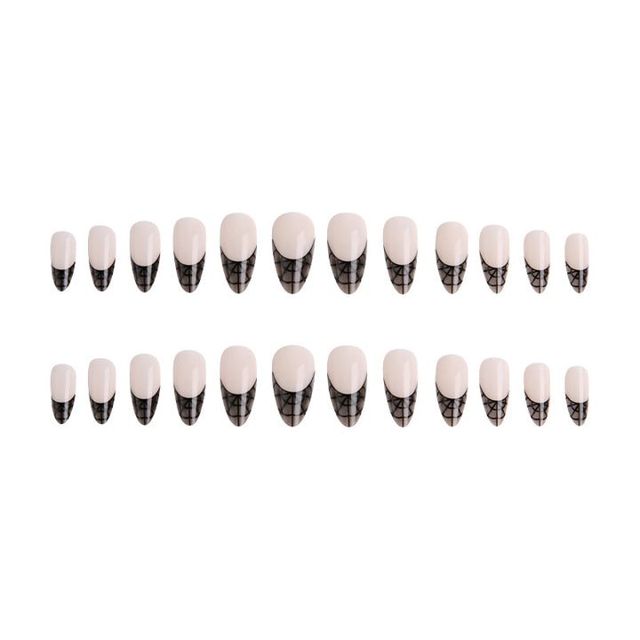 Artful nail tips with elegant spider web pattern Bowlift