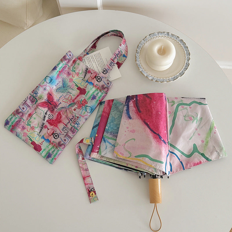 Women Foldable Designer Bag with Creative Art Motif Bowlift