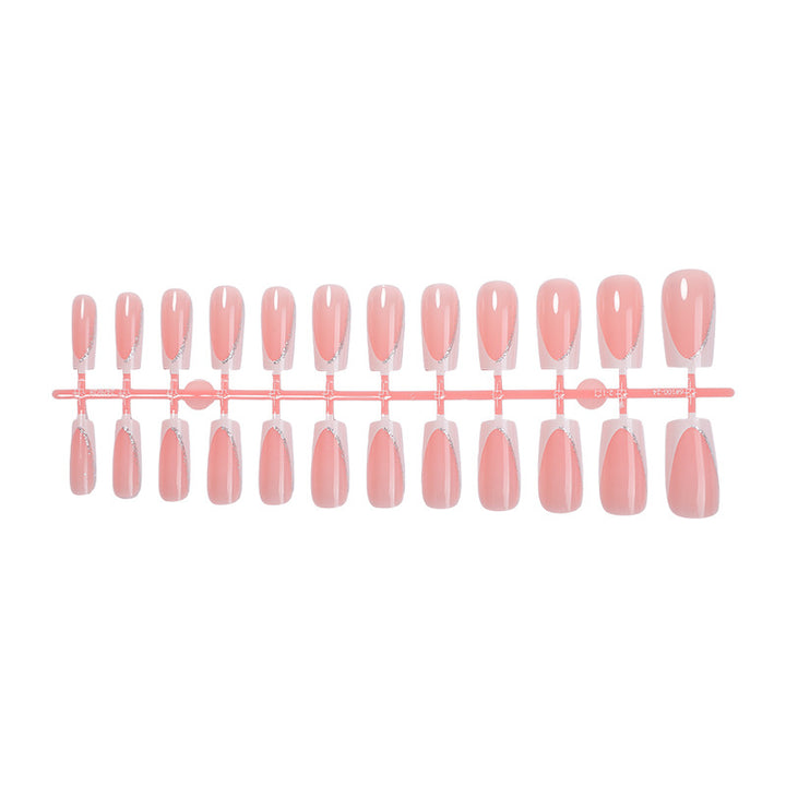 Artificial nail set with elegant design and glitter accents Bowlift