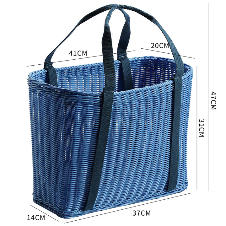 Unisex Robust braided shopping basket with comfortable fabric handles Bowlift