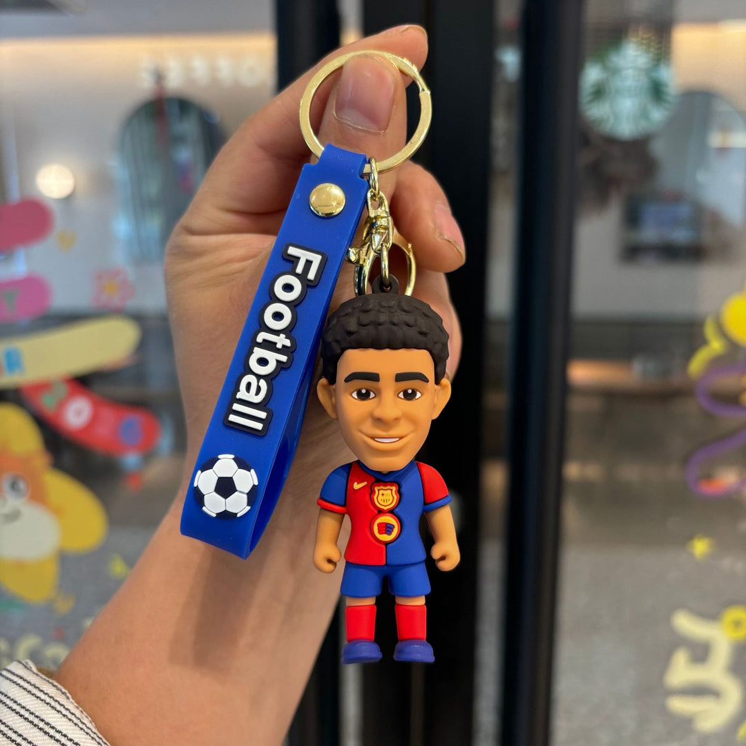 Collectible soccer player rubber keychain Bowlift