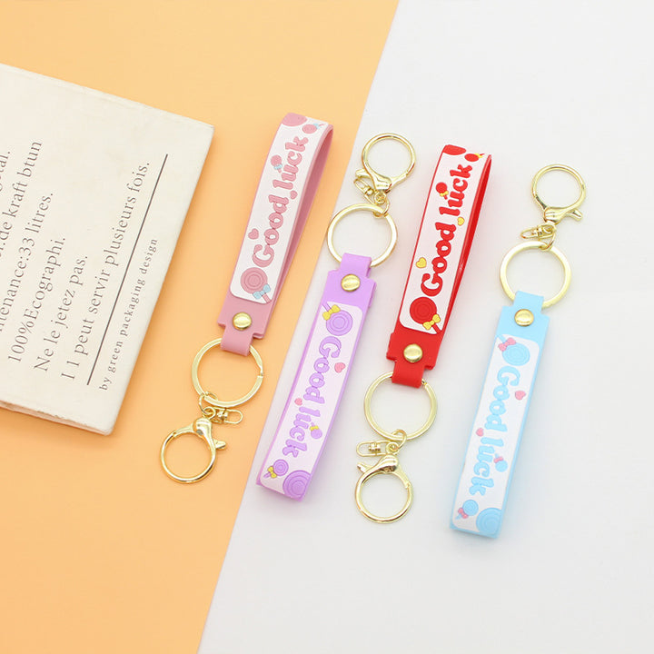 Unisex keychain with motivating lucky saying Bowlift