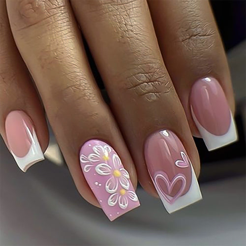 Premium Nail Design with Floral Motifs Bowlift