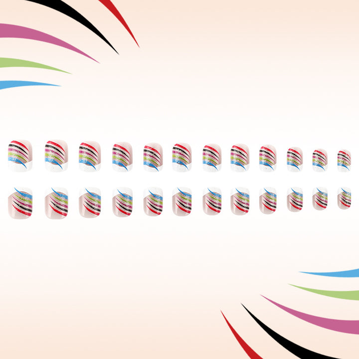 Stylish French Tip Nail Art Set Bowlift
