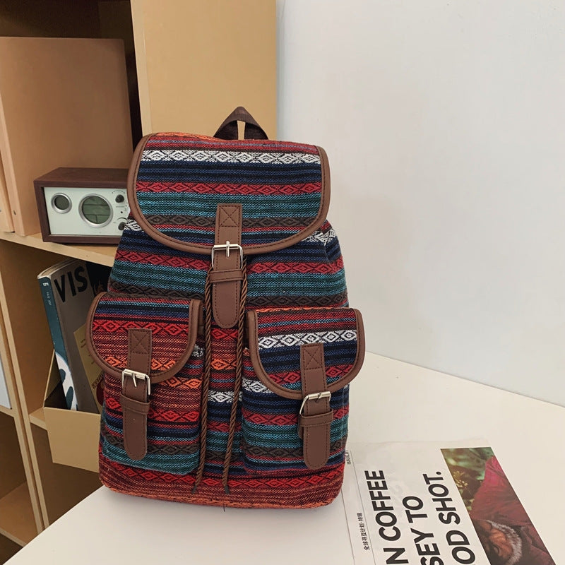 Artistic Patterned Canvas Backpack