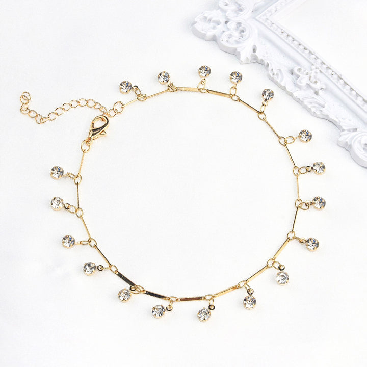 Elegant Crystal Chain Anklet Bowlift