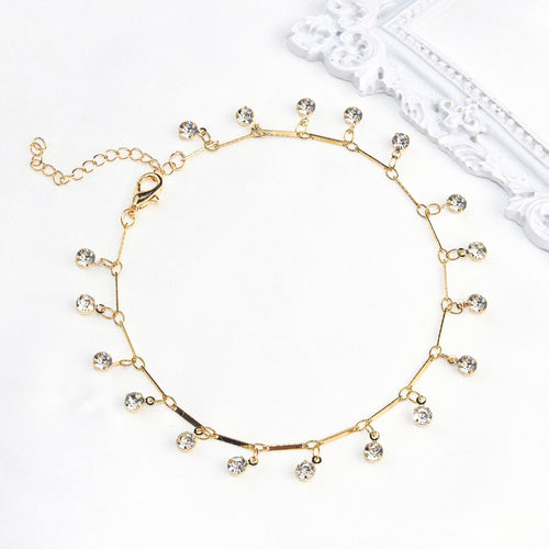 Elegant Crystal Chain Anklet Bowlift