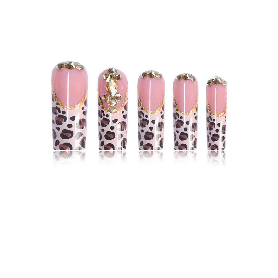 Artistic Leopard Print Nail Extensions Bowlift
