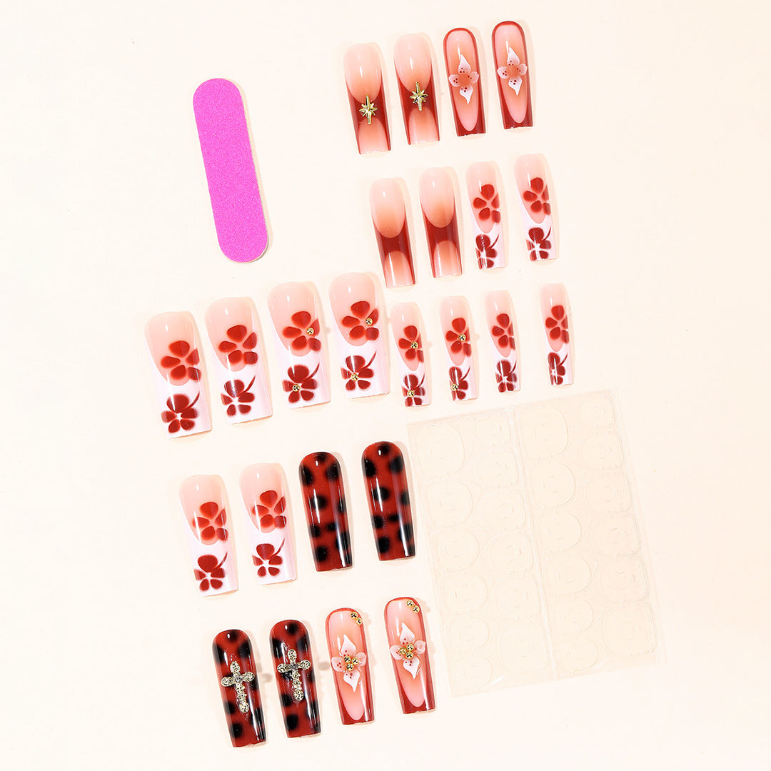 Decorative 3D Floral and Cross Nail Art Extensions Bowlift