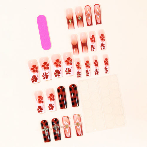 Decorative 3D Floral and Cross Nail Art Extensions Bowlift
