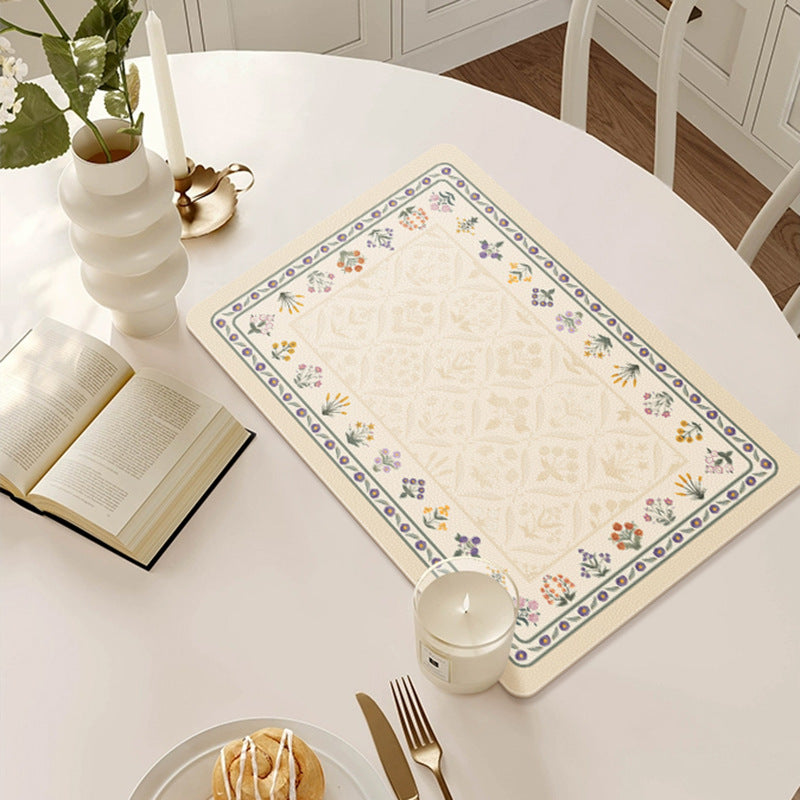 Floral Design Kitchen Mat Bowlift