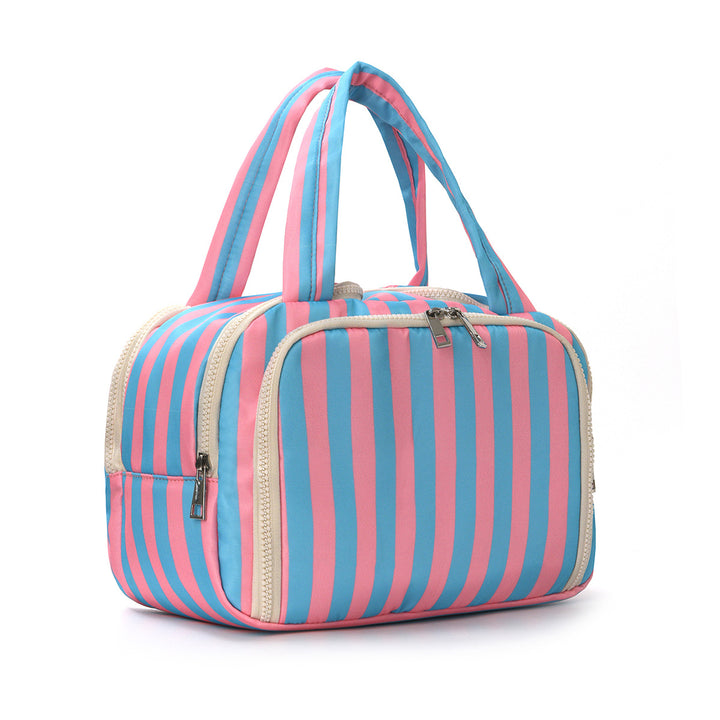 Cosmetic bag with stylish striped pattern Bowlift