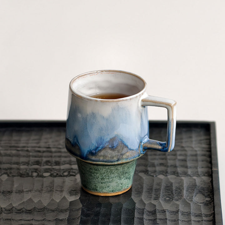 Artistic Glazed Ceramic Coffee Mug