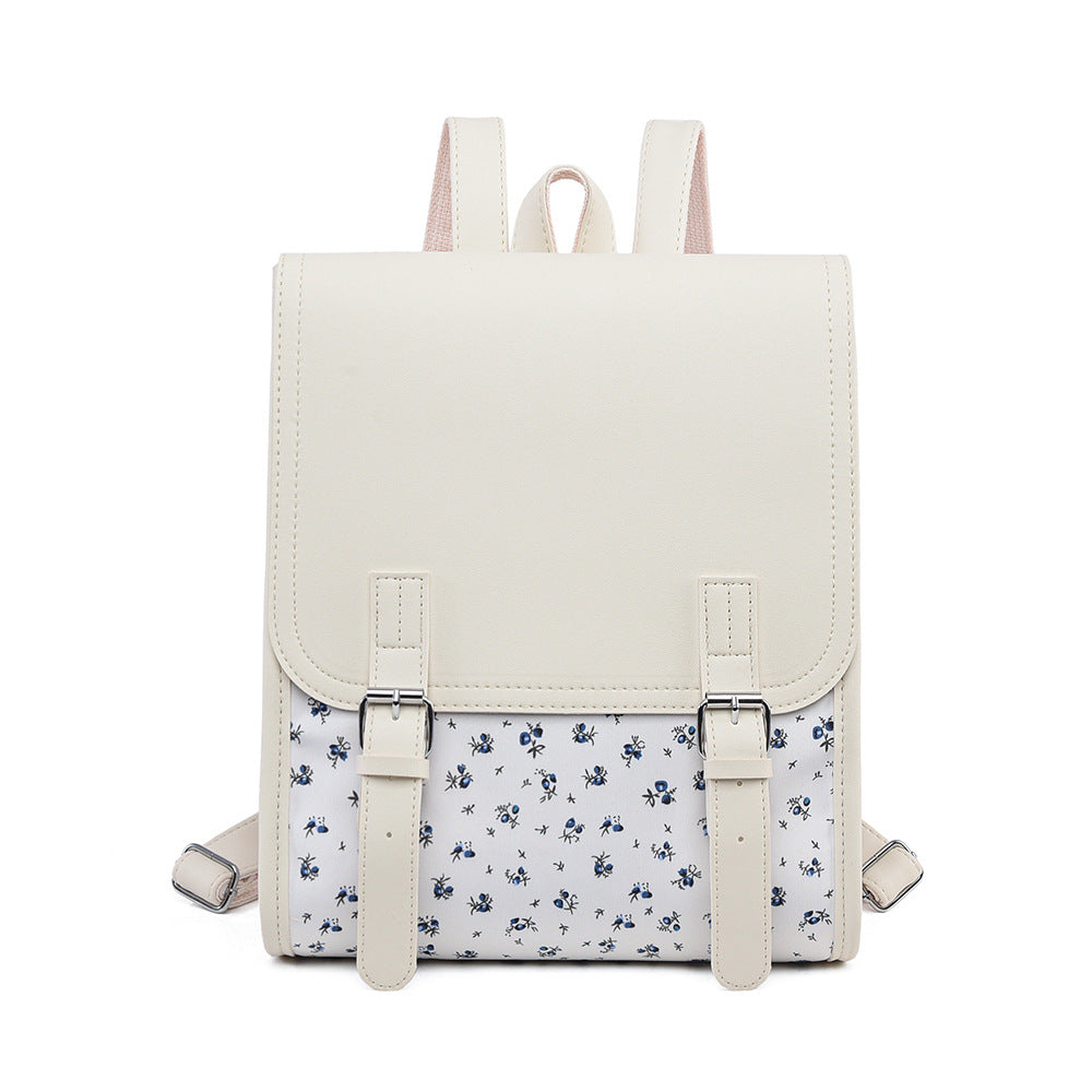Floral Print Structured Backpack Bowlift