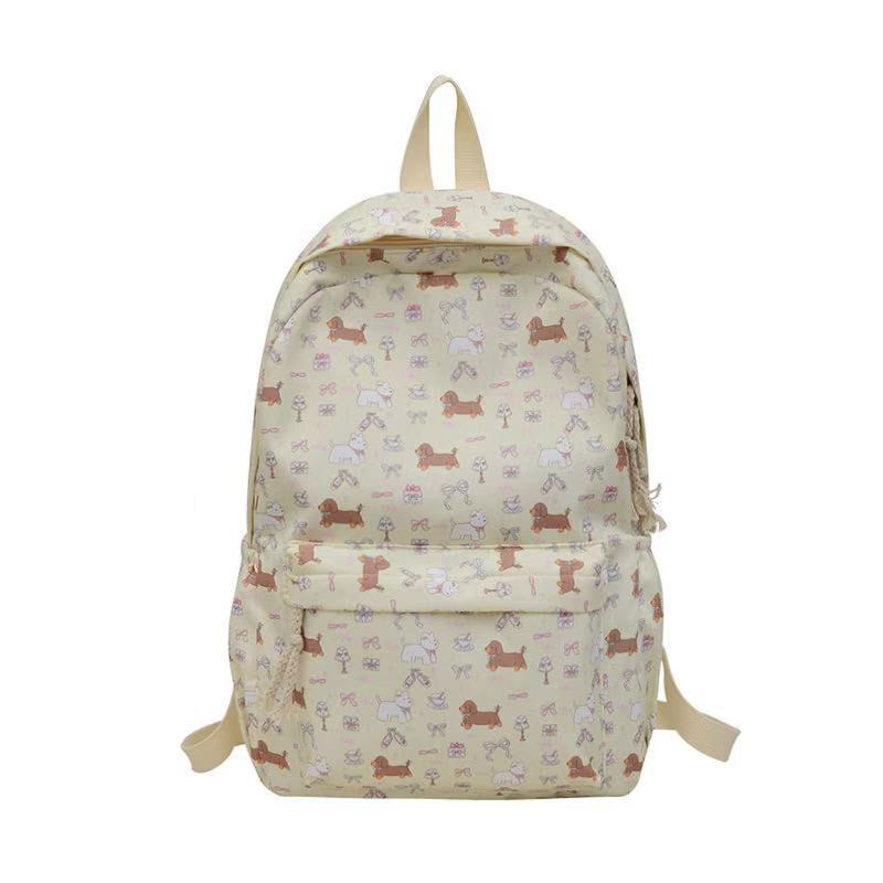Backpack with Playful Dog Pattern Bowlift