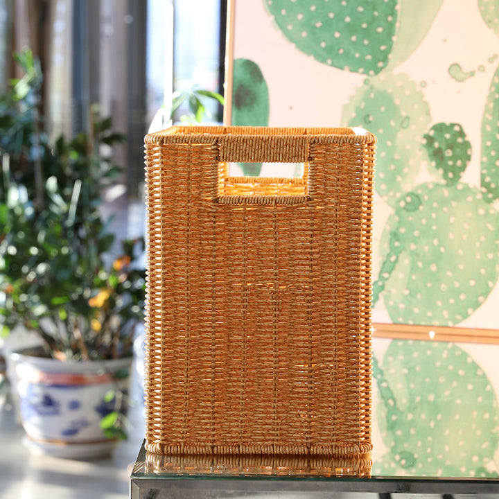 Rectangular Woven Storage Bin with Handles Bowlift