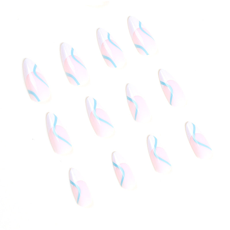 Artful Nail Extensions in an Elegant Design with Colorful Accents Bowlift