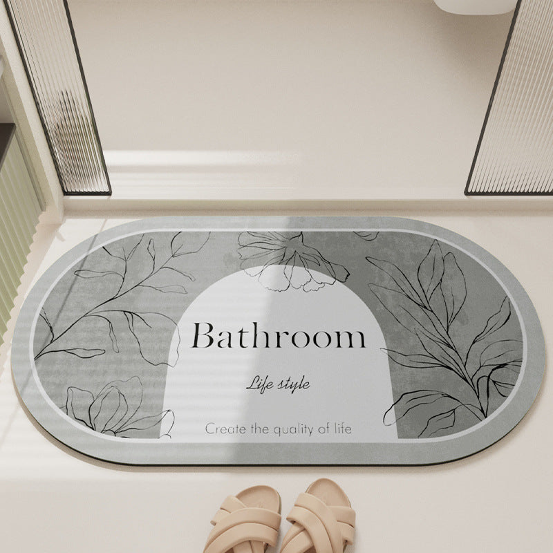 Elegant Floral Design Bathroom Mat Bowlift