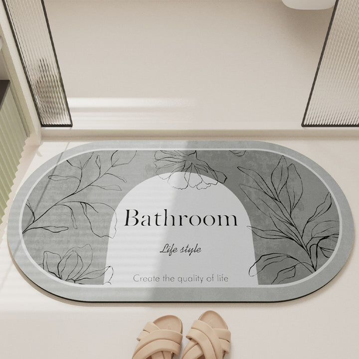 Elegant Floral Design Bathroom Mat Bowlift