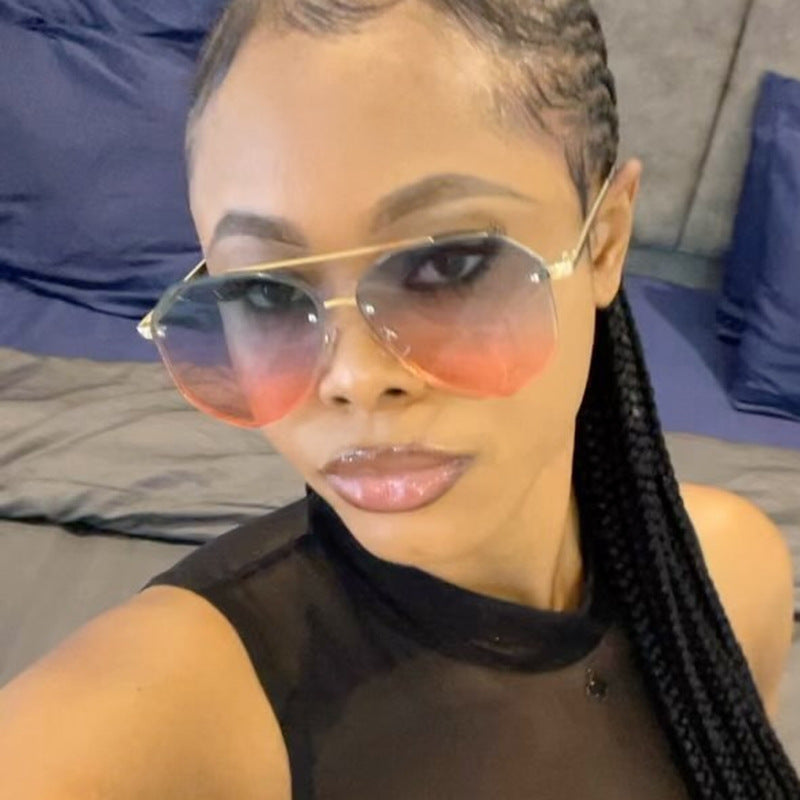 Women's geometric sunglasses with delicate frame Bowlift