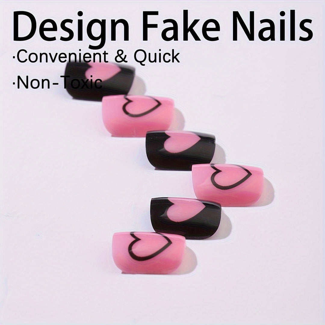 Creative Nail Art Set with Heart Patterns Bowlift