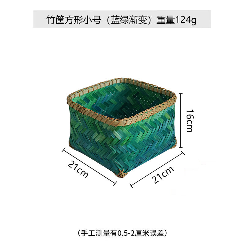 Women's square storage basket made of handwoven natural material Bowlift