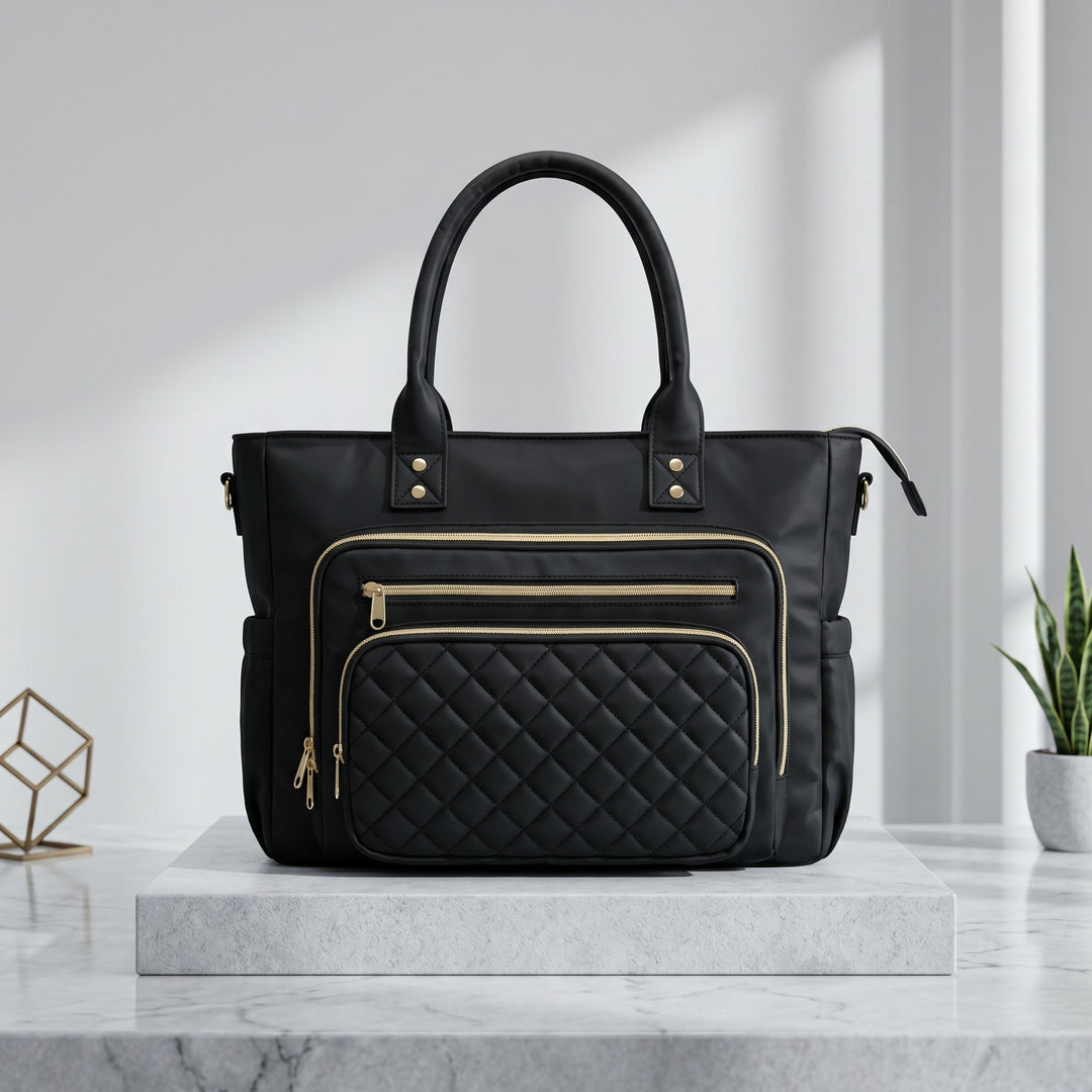 Handbag with Elegant Quilted Look Bowlift