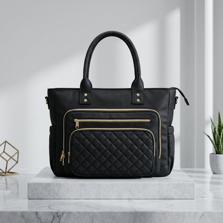 Handbag with Elegant Quilted Look Bowlift