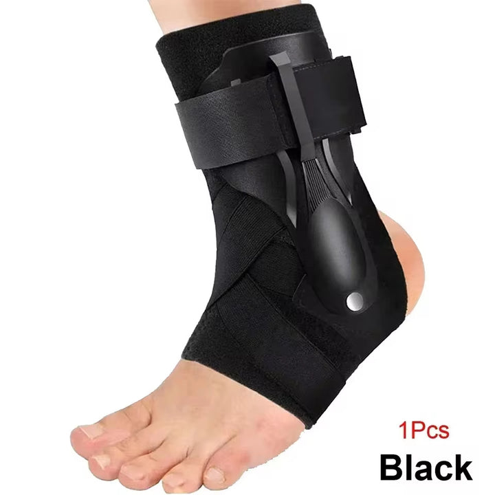 Adjustable Breathable Ankle Brace with Rigid Dorsal Splint and Cross-Strap Compression Bowlift