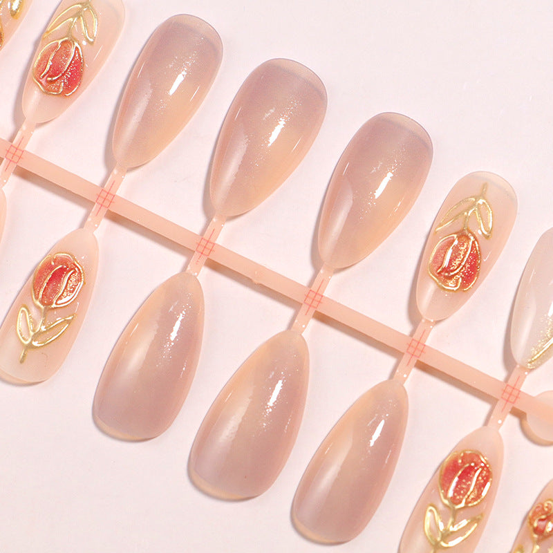 Floral Embellished Press-On Nail Set Bowlift