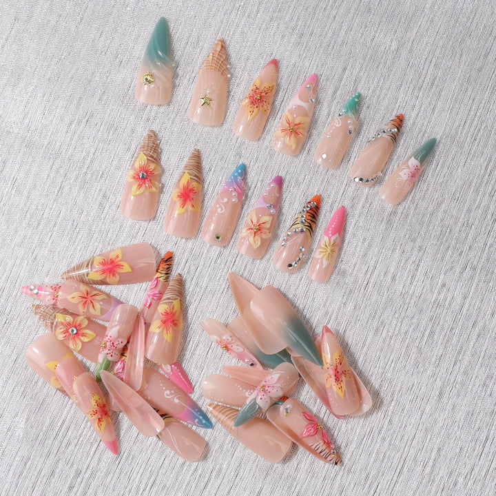 Premium Decorative Press-On Nail Set Bowlift