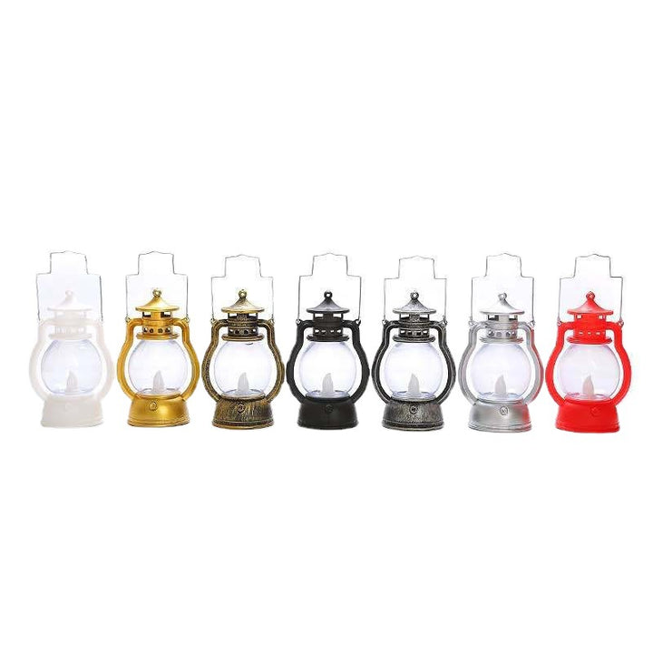 Vintage-Style LED Flameless Glass Lantern Candle Lights with Flickering Flame and Portable Handle Bowlift