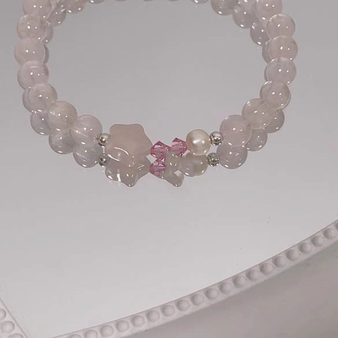 Elegant Rose Quartz Stretch Bracelet Bowlift