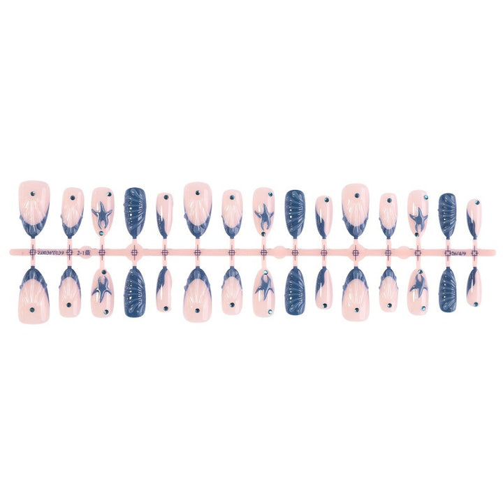 Artificial nail set with maritime shell and star motif Bowlift