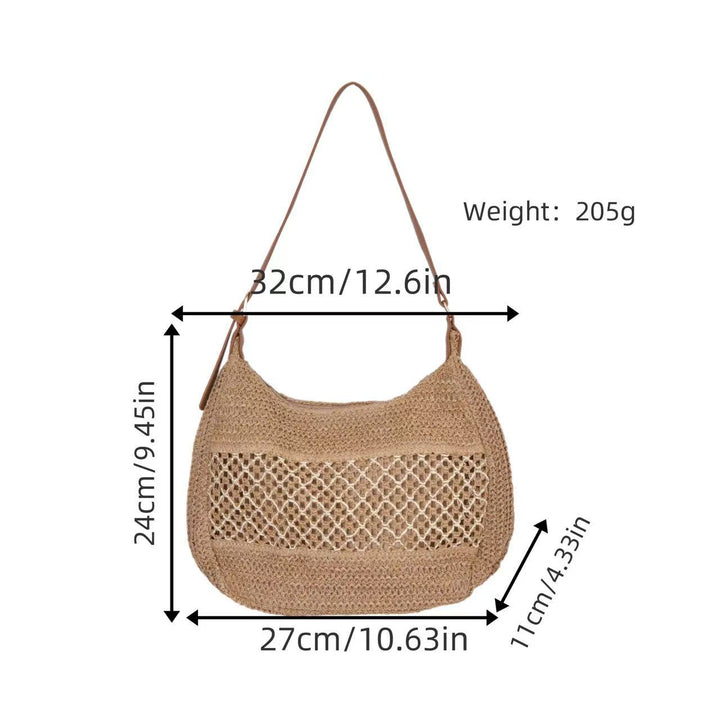Elegant mesh shoulder bag with leather accents Bowlift