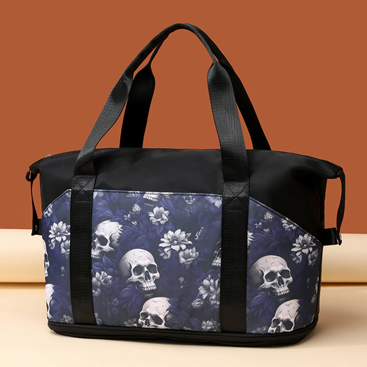 Artistic Skull Print Gym Duffel Bag Bowlift