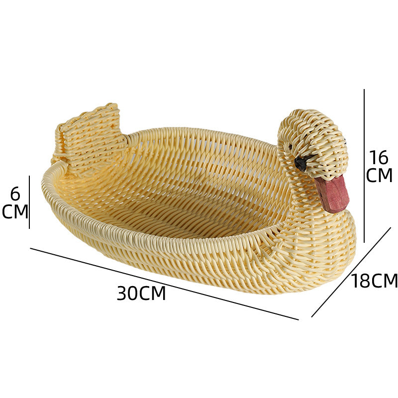 Unisex Braided Decoration Basket in Duck Shape Bowlift