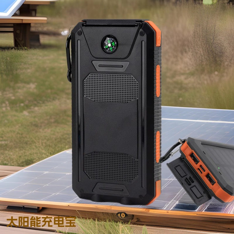 Solar-powered power bank with LED lighting and integrated compass Bowlift