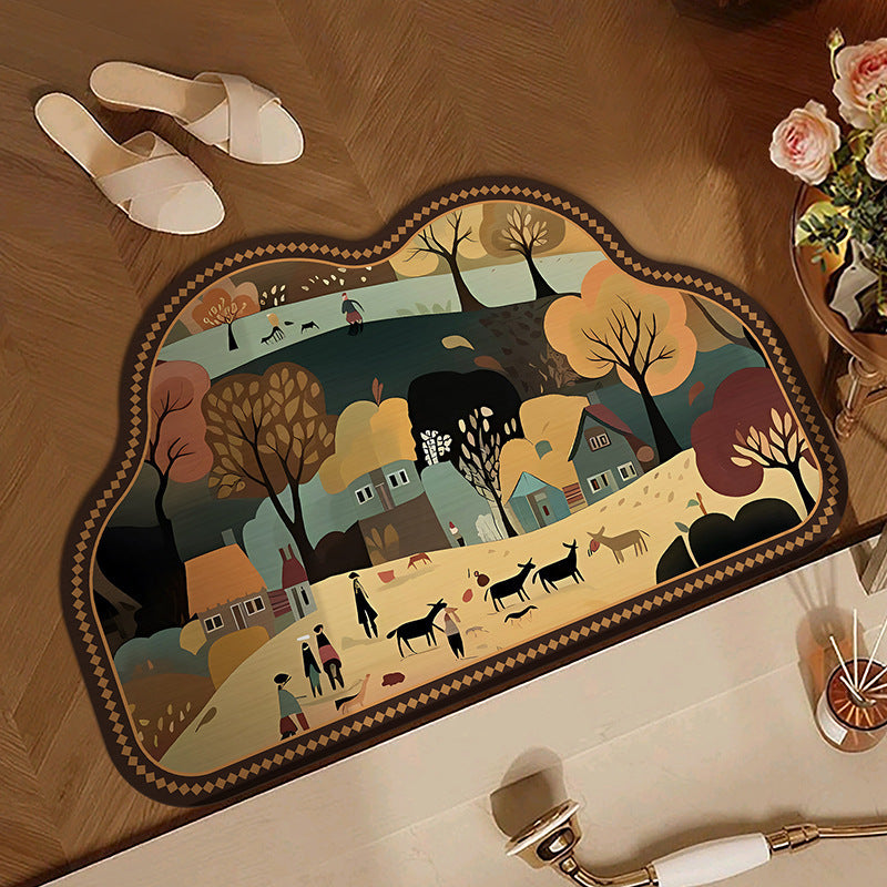 Floral Patterned Area Mat