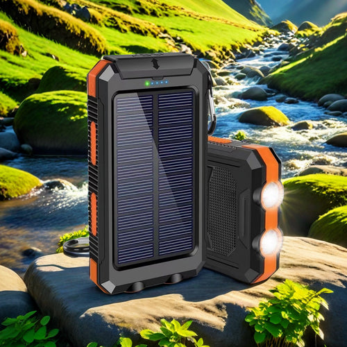 Solar Power Bank with Integrated LED Flashlight and Sturdy Design Bowlift