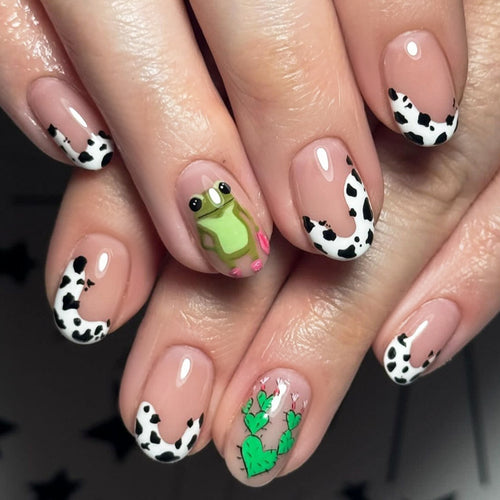 Artistic Animal-Themed Press-On Nail Set Bowlift