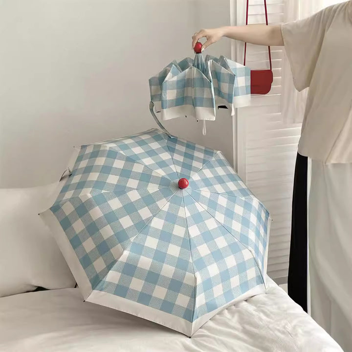 Ladies Foldable Umbrella with Double-layer Protective Structure Bowlift