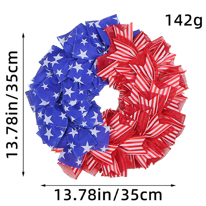 Unisex nan patriotic pom pom front door wreath with star embellishments Bowlift