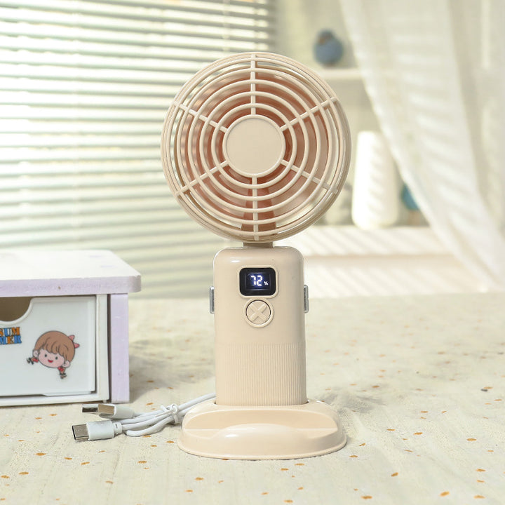 Women's portable USB table fan with LED display and flexible speed Bowlift