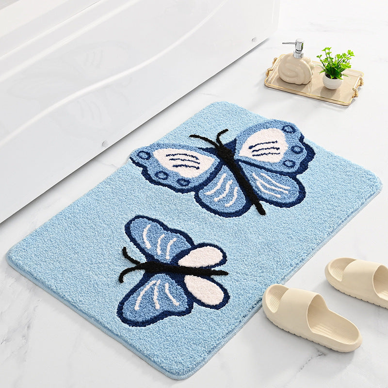 Floral Patterned Plush Bath Mat